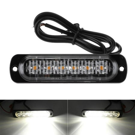 6-LED Warning Strobe Lights Universal 12V-24V Emergency Beacon Flashing Side Marker Lamp for Car Van Truck (Best Ds Flash Card)