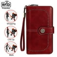 thumbnail image 4 of KAWELL Women's Leather RFID Blocking Wristlet Wallet - Large Capacity Purse with Wrist Strap, 4 of 8