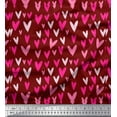 thumbnail image 1 of Soimoi Tissu Popeline de Coton Rouge Imprimé Cœur Rose 1 Yard 42 Pouces de Large, 1 of 5