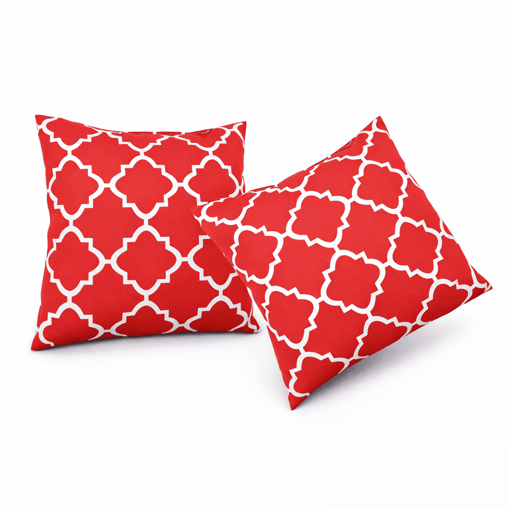 2 Pack Outdoor Throw Pillows, Waterproof & Fade-Resistant Patio Cushions, 18x18 Inch Decorative Outdoor Pillows for Garden, Porch, Balcony & Poolside Furniture