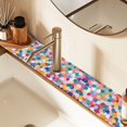 thumbnail image 2 of Yayeee Faucet Mat for Kitchen Sink 14.7" Diatomite Long Splash Guard Pad, Yellow Colorful Circles, 2 of 7