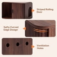 thumbnail image 5 of YDN Cat Litter Box Enclosure, Wooden Cat Washroom Furniture Striped Rolling Door, Pet House, Fit Most of Litter Box, Walnut, 5 of 9