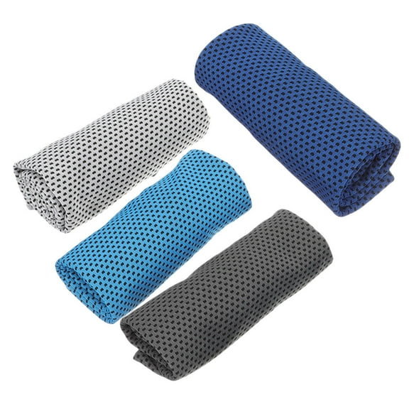 Raindrops Gray 4Pcs Portable Cooling Towel for Hiking and Climbing 35.4x11.8in