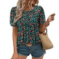 thumbnail image 2 of Économies en Liquidation! BEFOKA Hauts Grande Taille pour Femmes en Liquidation, Blouse Décontractée d'Été T-shirt pour Femmes, Manches Courtes à Col Rond pour Printemps et Été, 2 of 5