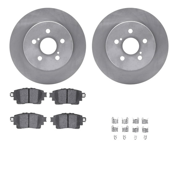 Dynamic Friction Company Rear Brake Rotors with 5000 Advanced Brake Pads includes Hardware 6512-76716