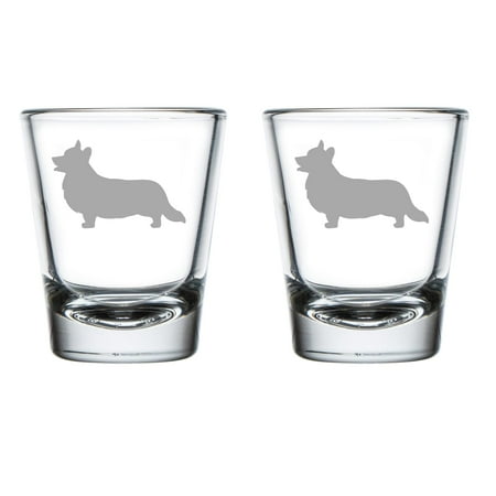 

Set of 2 Shot Glasses 1.75oz Shot Glass Gift Corgi Pembroke Welsh