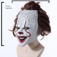 thumbnail image 5 of Máscara de payaso de Halloween de Joker, espeluznante y loco, sonrisa siniestra, pelo rojo, película asesina de látex, accesorios de Cosplay, cabeza completa de látex para adultos, 5 of 5