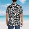 thumbnail image 6 of Balery Zebra Print Men's Hawaiian Shirts Short Sleeve Beach Shirt Relaxed Fit Vacation Button Down Shirts-, 6 of 9