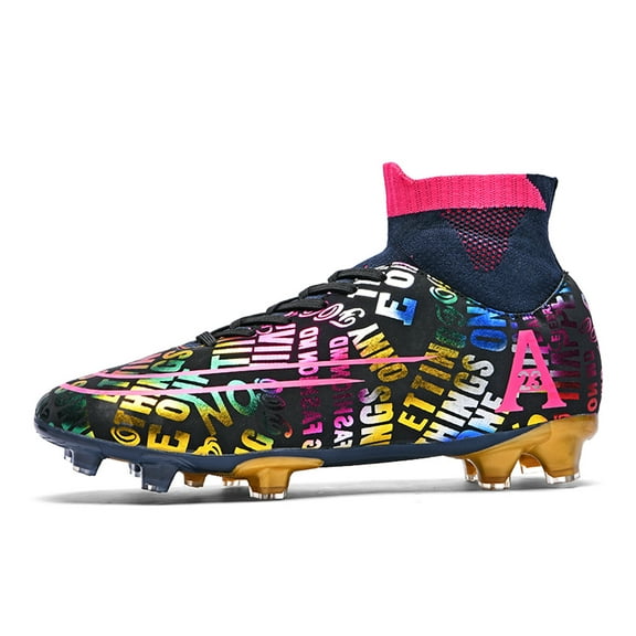 Cyiecw Men's Soccer Cleats Professional High-Top Football Shoes Outdoor Indoor Boys Spikes Soccer Shoes