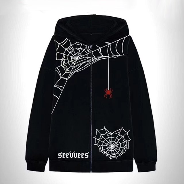 Spiderman Herren bekleidung y2k Jacken Grunge Langarm Sudaderas con capucha negro Punk Reiß verschluss Sudadera con capucha klassische Sudadera Streetwear übergroß