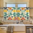 thumbnail image 2 of Yayeee Kitchen Curtains Tier Set of 2 Light Filtering 57"x36" Over Sink Window Panels, Beige Clover Pattern, 2 of 7