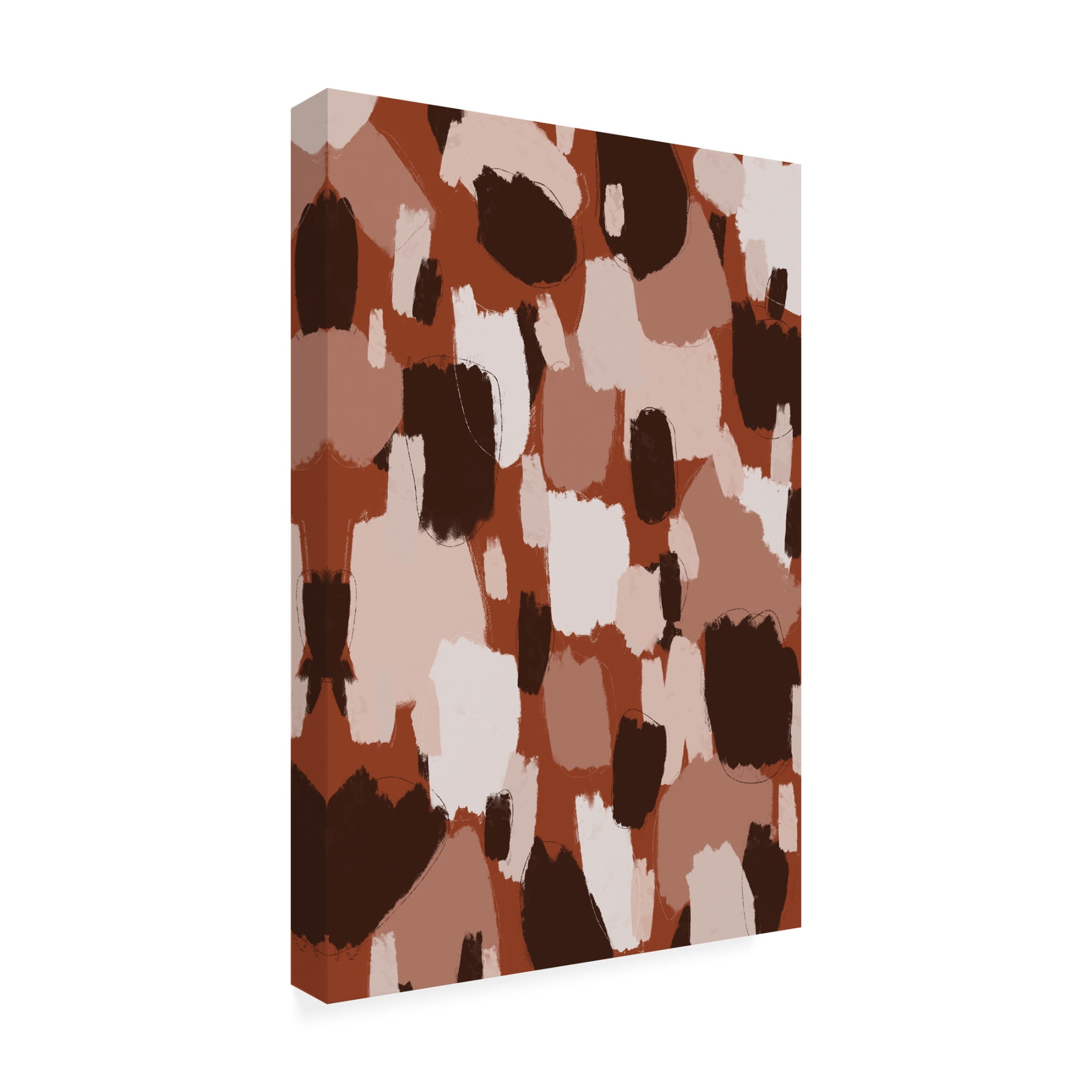 Canvas Wall Art - Treechild 'Thick Brown Strokes' Wall Art for Living Room, Bedroom, or Office D?cor by Trademark Fine Art - 12 x 19 Inches