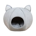thumbnail image 3 of Lindo nido para gatos, casa para mascotas, cálida, suave y acogedora con cojín lavable extraíble, tienda para mascotas, cama tipo cueva, cama nido , gris M, 3 of 8