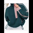 thumbnail image 3 of Sudadera de Mujer con Media Cremallera, Suave y Extragrande, con Bolsillos, Cálida y Afelpada. Verde Oscuro L, 3 of 9
