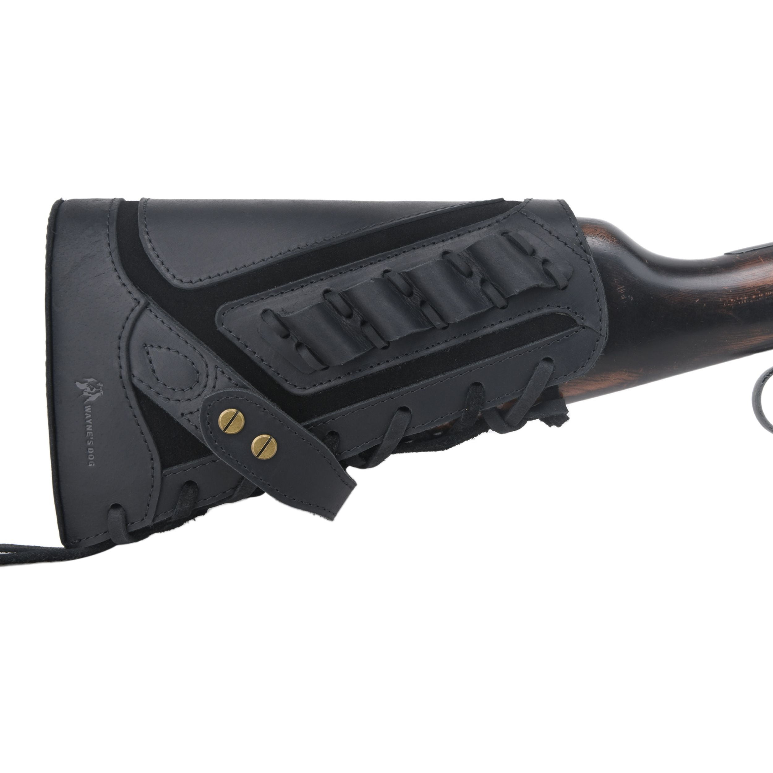 WAYNE'S DOG No-Drill Leather Rifle Buttstock Gun Cheek Rest for .308 .30-06 .45-70 .44MAG