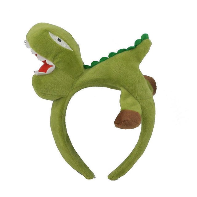 Diadema de dinosaurio verde divertida y bonita, diadema para el pelo, disfraz de Halloween, tocado para fiesta, accesorios para el cabello