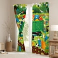 thumbnail image 3 of Castle Fairy Cartoon Garbage Truck Black Out Curtains for Teens, Playful Cat Party Curtains Pack of 2 (42x63 Each) for Bedroom, Green Blue Orange, 3 of 6