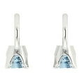 thumbnail image 4 of 14K Solid Gold Lever Back Stud Earrings for Women | 1.06 cttw Round Cut Simulated Blue Diamond | White Gold, 4 of 5