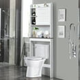thumbnail image 3 of Costway Over The Toilet Space Saver Toilet Rack Bathroom Cabinet Organizer w/Louver Door, 3 of 11