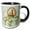 Black/White, variant on 3drose, Cute Quirky Flowers Monogram Letter D, 11oz Two-tone Yellow Mug