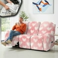 thumbnail image 4 of COEQINE Reclining Sofa Cover Universal 3 Seater Stretch Sofa Recliner Cover 8 Pieces Recliner Couch Slipcover Polyester Furniture Protector for Valentines Day Decor for Kids, Pets, Pink Heart, 4 of 8