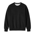 thumbnail image 5 of Squevariel Boys and Girls Long Sleeves Sweatshirt Corduroy Solid Color Round Neck Sweatshirts Casual Loose Pullover Top for 1-14Y, 5 of 7