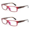 thumbnail image 2 of EYE ZOOM 2 Pack Extra Wide Fashion Plastic Blue Light Blocking and Anti UV Computer Eyeglasses, Wine Red, 2 of 6