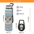 thumbnail image 3 of Qxltty White Owl Pattern Water Bottle 32 oz with Straw BPA Free Reusable Fitness Sport Bottle Perfect for Travel School Outdoors and Gym, 3 of 7