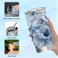 thumbnail image 6 of 20oz Stainless Steel Tumbler with Straw, Double Wall Insulated Travel Tumbler White Floral Pattern, 6 of 7
