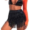 thumbnail image 1 of Faldas con borlas de lentejuelas para mujer, bufanda de cadera con flecos Rave para festival, 1 of 4