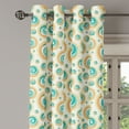 thumbnail image 2 of Ambesonne Geometric Grommet Curtain, Spiral Circle Tile, 50" x 120", Teal Orange, 2 of 6