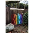 thumbnail image 3 of Cohasset Tumbled Glass Wind Chime - Rainbow Wave Design - Recycled Glass and Driftwood - LGBTQ Pride, Yard/Garden Art, Chakras, Mobile, Window Art, 3 of 5