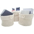 thumbnail image 4 of Juego de 3 organizadores de cestas de tela, diseño de cuerda tejida para accesorios de baño y hogar, 4 of 5
