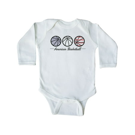 

Inktastic American Basketball Gift Baby Boy or Baby Girl Long Sleeve Bodysuit