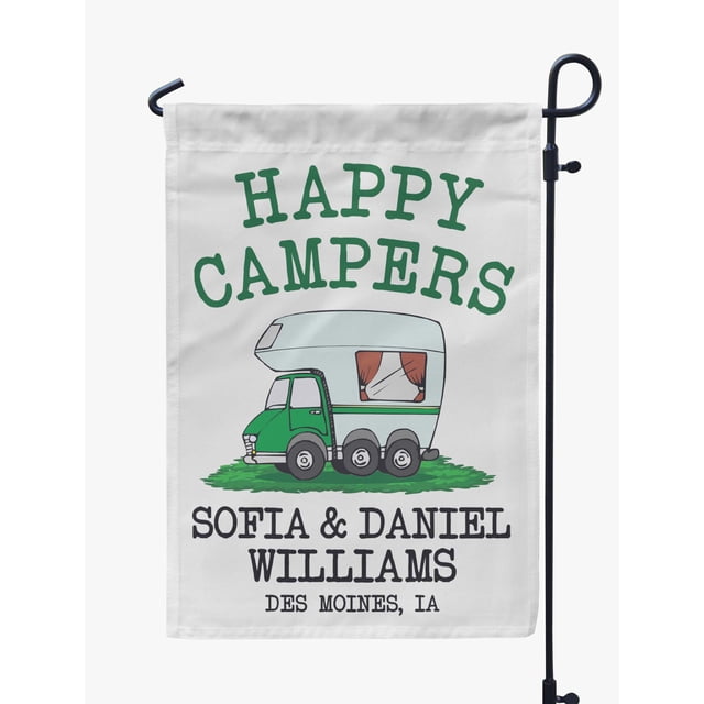 Printtoo Drapeaux de Camping Personnalisés Rétro pour Campeurs, Double Face