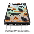 thumbnail image 4 of FINCIBO Slim TPU Bumper + Clear Hard Back Cover for LG Stylo 6 6.8" 2020, Black Cat Love Pizza, 4 of 6