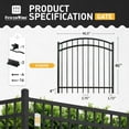 thumbnail image 5 of CAPHAUS Heavy Duty Arched Decorative Fence Gate, 4FT Height x 4FT Width Outdoor Fence Gate, Outdoor Anti-Rust Metal Steel Gate for Fencing Barrier, Garden Gate with Gate Lock, 5 of 9