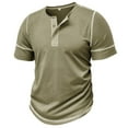 thumbnail image 3 of Men's Casual Henley Shirts Short Sleeve Button Cotton Tee Shirts Summer Lightweight Beach Crewneck Pullover Tee Tops, 3 of 7
