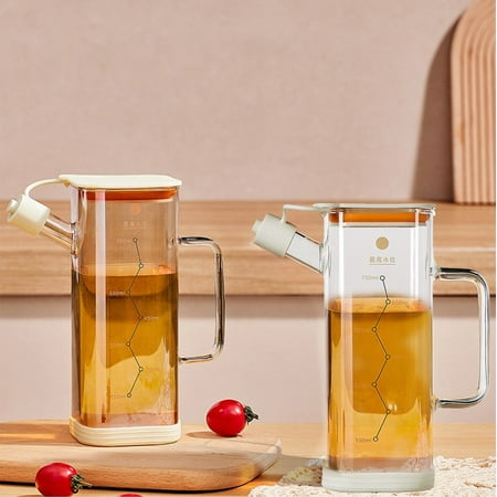 

FAJHHA Large Capacity Glass Oil Pot with Soy Vinegar Seasoning Bottle Multi-purpose Oil Sprayer for Home Cooking and Baking Leak-Proof and Portable Design for Controlled Oil Quantity