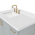 thumbnail image 5 of ARIEL 43" Grey Bathroom Vanity with 1.5" Edge Pure White Quartz Countertop & Backsplash, Left Rectangular Sink, 2 Soft Closing Doors, 5 Full Extension Dovetail Drawers, Toe Kick, Matte Black, 5 of 9