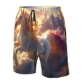 thumbnail image 4 of Fotbe Rainbow Cloud White Horse Trajes de Baño Estampados para Hombre, Shorts de Verano de Secado Rápido, Ropa de Playa, Bañadores-Small, 4 of 6