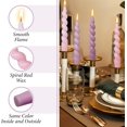 thumbnail image 3 of 7.5 Inches Spiral Taper Candle Valentine's Day Candless Colorful Twisted Candle Dripless Long Candles, Handmade Candlesticks for Wedding Dinner Decor, Set of 4, 3 of 6