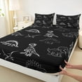 thumbnail image 3 of jejeloiu Wild Dino Full Size Sheets,3D Dinosaur Print Bed Sheets,Black White Sheet Sets For Boys Teens,Luxury Bedroom Decor,4 Pieces, 3 of 7