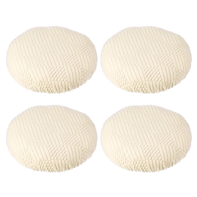 Uxcell Stool Covers Round, Elastic Bar Stool Covers Washable Stool Cushion Slipcover Stretchy Bar Chair Seats Cover Beige 11"-14"