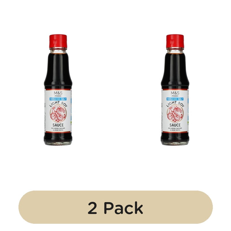 M&S Light Soy Sauce Reduced Salt 150ml, British Import (Pack of 2)
