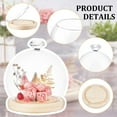 thumbnail image 6 of Clear Glass Dome Glass Dome Cloche Ball-Shaped Clear Glass Display Case with Wheat Wood Base Decorative Display Dome Case for Plants Flower Display Medals Decoration Finish Size: 4.68x5.11, 6 of 6
