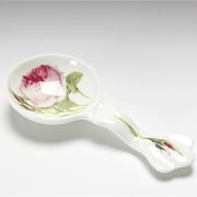 Roy Kirkham Traditional Ceramic Rose Teabag Spoon in White/Purple (Set of 6)