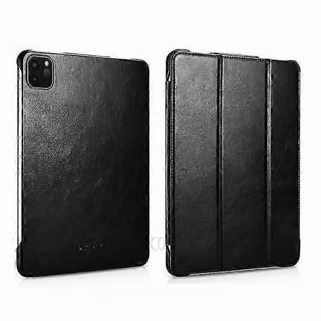 ICARER Retro Tri-fold Genuine Leather Smart Case Shell Compatible For iPad Pro 12.9 (2022) / (2021) / (2020) / (2018)