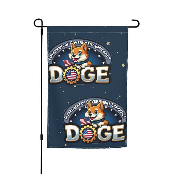 Doge Logo Garden Flag 12x18 Inch Indoor Balcony Courtyard Outdoor Decorative Flag
