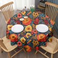thumbnail image 3 of Pioneer Flower Round Tablecloth 60" X 60",Wrinkle Wipeable Table Cloth for Kitchen Dining Room Picnic Patio Party, 3 of 6